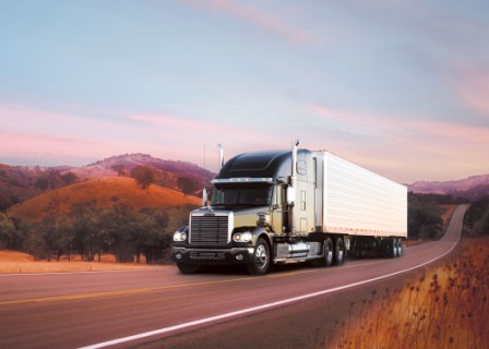 Freightliner Truck On Highway